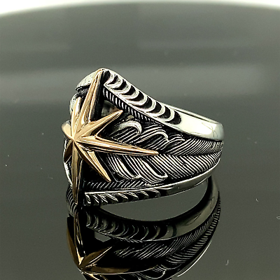 #ad Compass Handmade Sterling Silver Ring Men Silver Sailor Compass Signet Ring $65.00