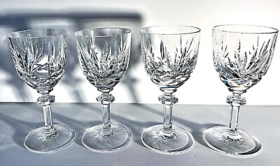 #ad Vintage Set Of 4 Gorham Crystal Crown Point Wine Stems 6 Inches Mint Marked $35.00