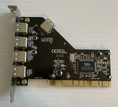 Apollo SD U2VIA6202 4I 5 Port USB PCI Adapter Card $9.99