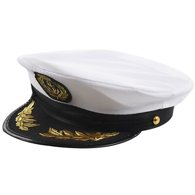 #ad Adult Yacht Boat Captain Hat Navy Cap Ship Sailor Costume Party $8.06