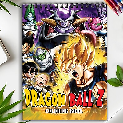 #ad Dragon Ball Z Spiral Bound Coloring Book Epic Dragon Ball Z Battles Characters $16.99