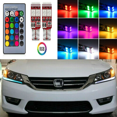 #ad RGB 168 194 T10 LED Bulbs For Honda Accord 2013 2015 Headlight Strip Bulbs DRL $15.99