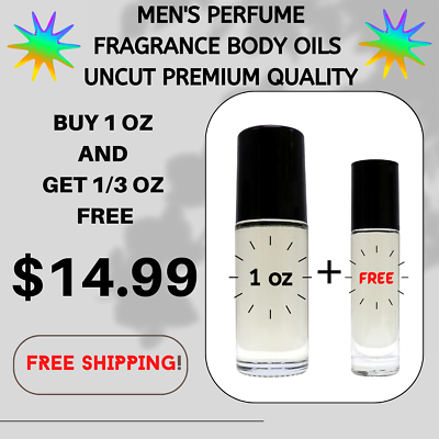 #ad BUY 1oz Get 1 3oz FREE Men#x27;s Fragrance Perfume Body Oil Roll On Select Yours $14.99