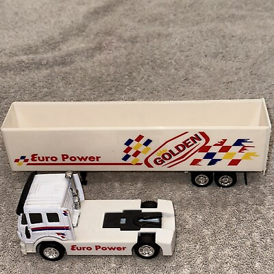 Vintage Golden Wheel Euro Power Semi And Trailer Plastic And DieCast $24.69