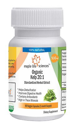 #ad ORGANIC Kelp 20:1 Extract Capsules Detoxify body healthy immune system $78.62