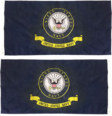 #ad US Navy 2x3 2#x27;x3#x27; EMBROIDERED Flag United States Navy 2 double sided $24.88