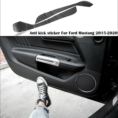 #ad Door Anti Kick Protector Sticker Cover Carbon Fiber Grain For Ford Mustang 15 20 $19.26