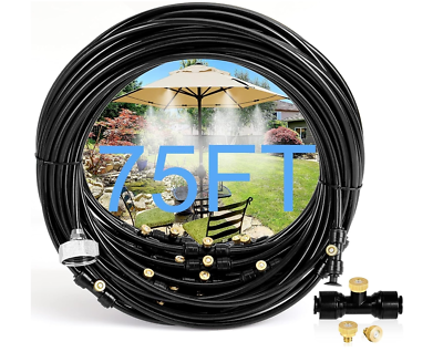 #ad Mister Nozzle 75FT Misting Cooling system water Misting Cooling System Fan Coole $29.79