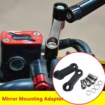 Motorcycle Side Mirror Mounting Riser Extender Adapter 8 10mm Aluminum L amp; R Kit $16.84