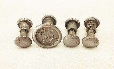 #ad Vtg Disston usa hand saw handle steel metal medallion w screws nuts hardware $11.49