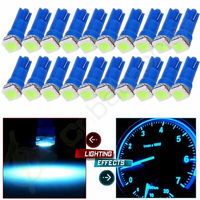 #ad 20x Ice Blue T5 SMD 5050 LED Car Wedge Dashboard Gauge Light Bulb Lamp For Honda $8.29