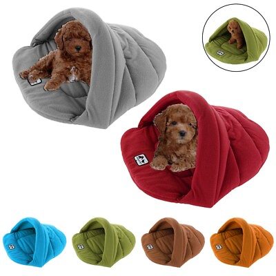 #ad Pet Cat Dog Nest Bed Puppy Soft Warm Cave House Winter Sleeping Bag Mat Pad HOT AU $19.99