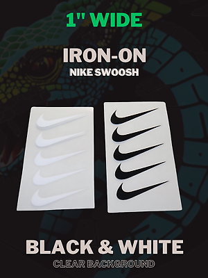#ad Nike Swoosh Iron On Transfers: Set of 5 1️⃣ INCH Each Customize with Ease ✨ $12.00