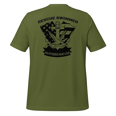 #ad U.S. Navy Surface Rescue Swimmer T Shirt Olive Drab OD Military Green Black Logo $28.95