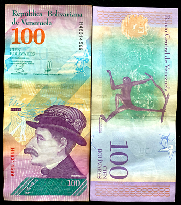 #ad VENEZUELA 100 Bolivares 2018 Circulated Fine World Paper Money $0.99