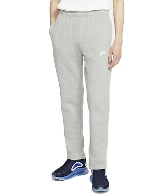 #ad Nike Men Sportswear Club Fleece Dk Grey Heather White Pants Sizes BV2707 063 $45.00