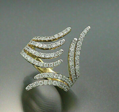 #ad 10k Yellow Gold 1 Ct Round Cut Natural Moissanite Adjustable Wedding Ring $428.00