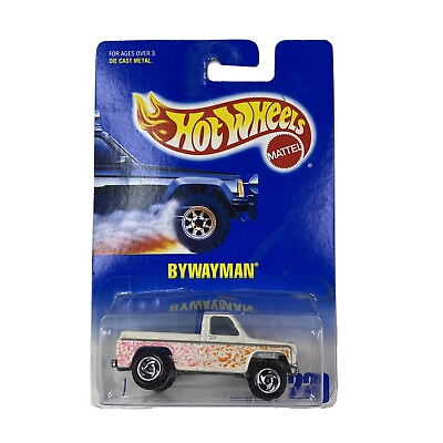 #ad Hot Wheels 220 Bywayman 1991 White Orange Pink Truck With Sawtooth Wheels $3.99