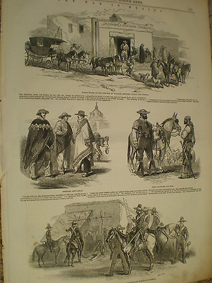 #ad Mexico types of people 1847 old print and article my ref S GBP 9.99