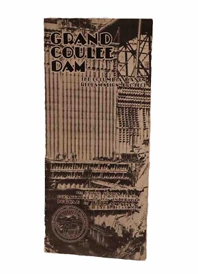 #ad 1939 Grand Coulee Dam Travel Brochure Columbia River Washington State Vintage $11.95