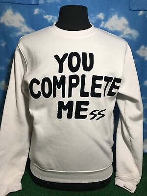 #ad You Complete Mess Sweatshirt Sweater White SMALL Tagos 18 S9 $9.45