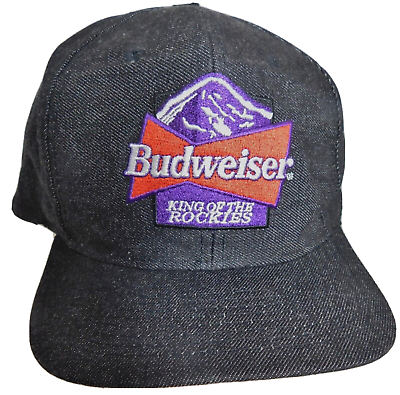 #ad Budweiser Hat King of the Rockies Snapback Beer Deadstock NOS Cap $16.95