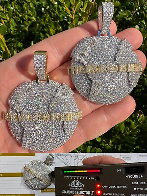 #ad #ad MOISSANITE 925 Silver Gold Plated Iced World Is Mine Globe Map Pendant Necklace $398.65