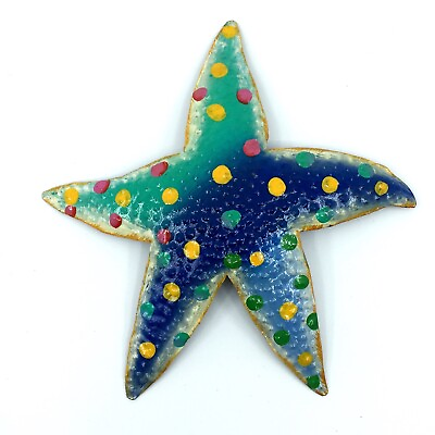 #ad Funky Blue Starfish 8quot; Tropical Indoor Outdoor Handcrafted Haitian Metal Art $16.00