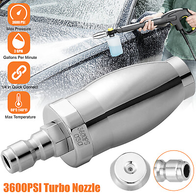 #ad 3600PSI Pressure Washer Turbo Rotating 3.0 GPM Nozzle w 1 4 Inch Quick Connect $14.98