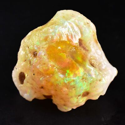 #ad 120.90 Ct Ethiopian Natural Fire Opal Play Of Color Certified Oil Gemstone Rough $95.67