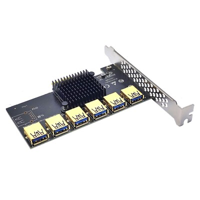 #ad PCIe Extender 1 to 6 Card USB3.0 PCIE 1X to 16X Adapter For Mining $29.92
