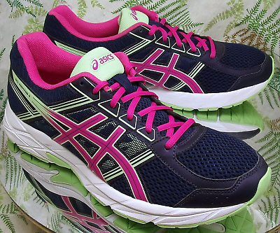 #ad ASICS CONTEND 4 BLACK PINK GREEN SNEAKERS WALKING RUNNING SHOES US WOMENS SZ 11 $42.29