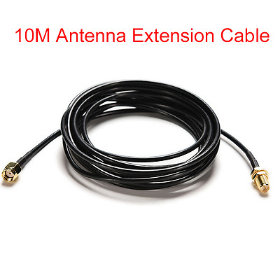 #ad 33ft RP SMA Male To Female Wifi Antenna Connector Extension Cable Black 10M US $9.79