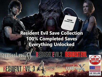 #ad Resident Evil Save Collection Unlocked GameCube Memory Card 100% Completed Saves $14.90