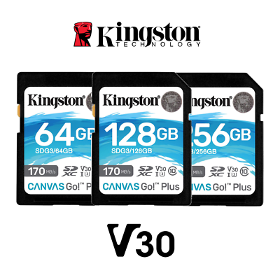 #ad Kingston Canvas Go Plus SD Card 64GB 128GB 256GB SDXC Camera Flash Memory V30 U3 $254.99