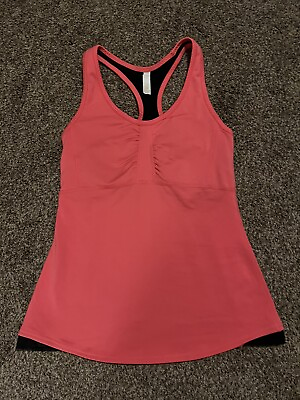#ad #ad Lucy Racerback Tank Top Workout Pink Melon built in bra Gym Yoga Size SKU:OG1241 $9.95