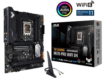 ASUS TUF GAMING H670 PRO WIFI LGA 1700 Intel 12th Gen ATX Gaming Motherboard $179.99