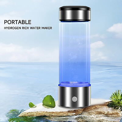#ad 450ml Portable Hydrogen Rich Water Maker Alkaline Bottle Cup Ionizer GeneratoreL $31.99