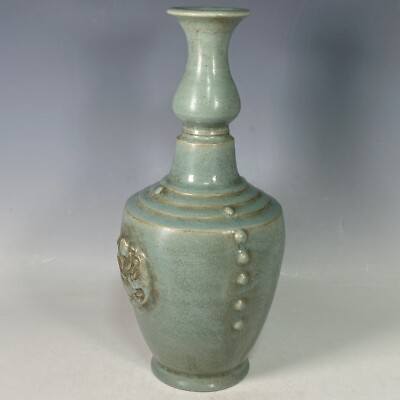 #ad 11.6quot; china antique song dynasty guan kiln ru porcelain green drum nail bottle $265.59