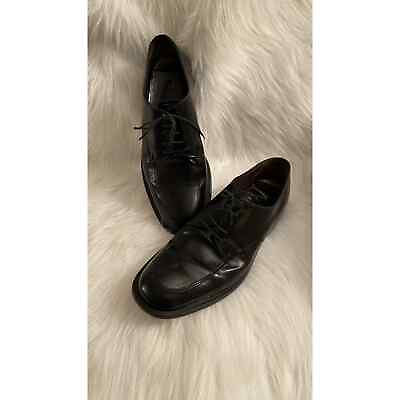 #ad Moreschi Gold Line men#x27;s black smooth leather cap toe oxford shoes sz US 9 1 2 $40.00