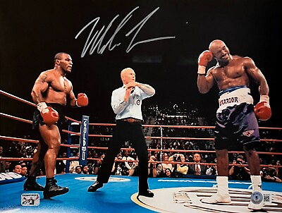 #ad Mike Tyson Signed 11x14 Photo Boxing Holyfield Ear Bite Auto BAS Beckett $78.89