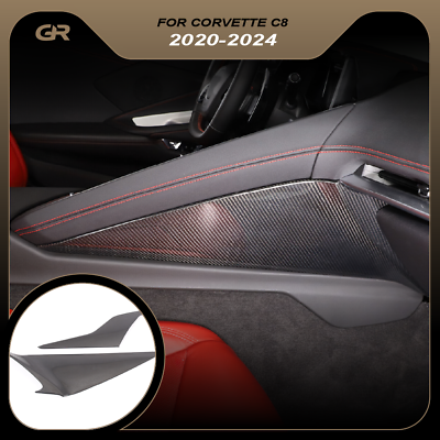 #ad For Corvette C8 20 24 Center Console Side Knee Panel Cover Trim Black Carbon $650.00