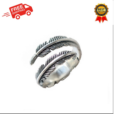 #ad Antique Feather Ring 925 Sterling Silver Special design ring ladies ring gift $8.50