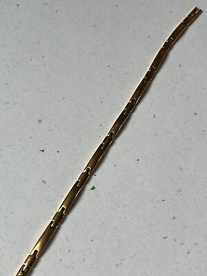 #ad Estate Thin Goldtone Puzzle Link Bracelet – 7 and 3 8th’s inches long x 1 8th’s $10.55