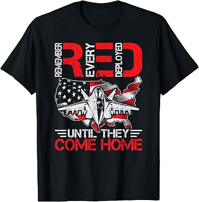 #ad On Friday We Wear Red Remembers Everyone Deployed USA Flag T Shirt $16.99