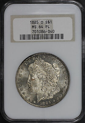 #ad 1885 O Morgan Dollar NGC MS 64 PL Old Fatty Holder $189.00