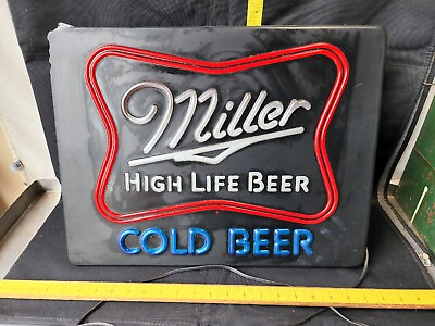 #ad Vintage Miller High Life Light Up Bubble Sign Needs Repaired $75.00