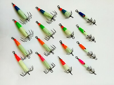 1x Puget Sound Squid Jig 4 weight 4 color available super glow in dark $5.00