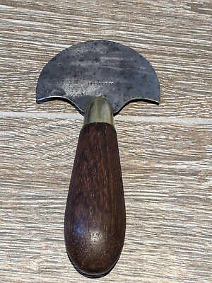 #ad Vintage GOMPH Half Moon Round Head Leather Cutting Knife $89.95