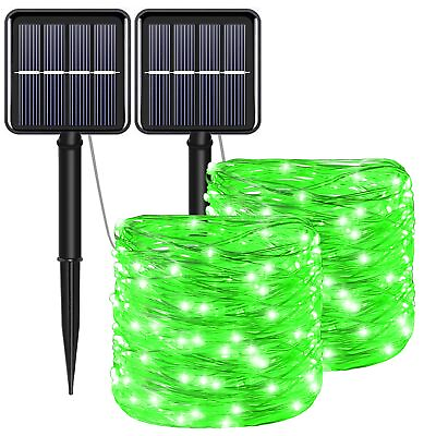 #ad YAOZHOU Green Christmas String Lights Solar Powered Outdoor Waterproof 2 Pack... $141.41